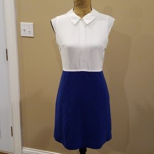 Mind Bridge white removable collar blue dress E321